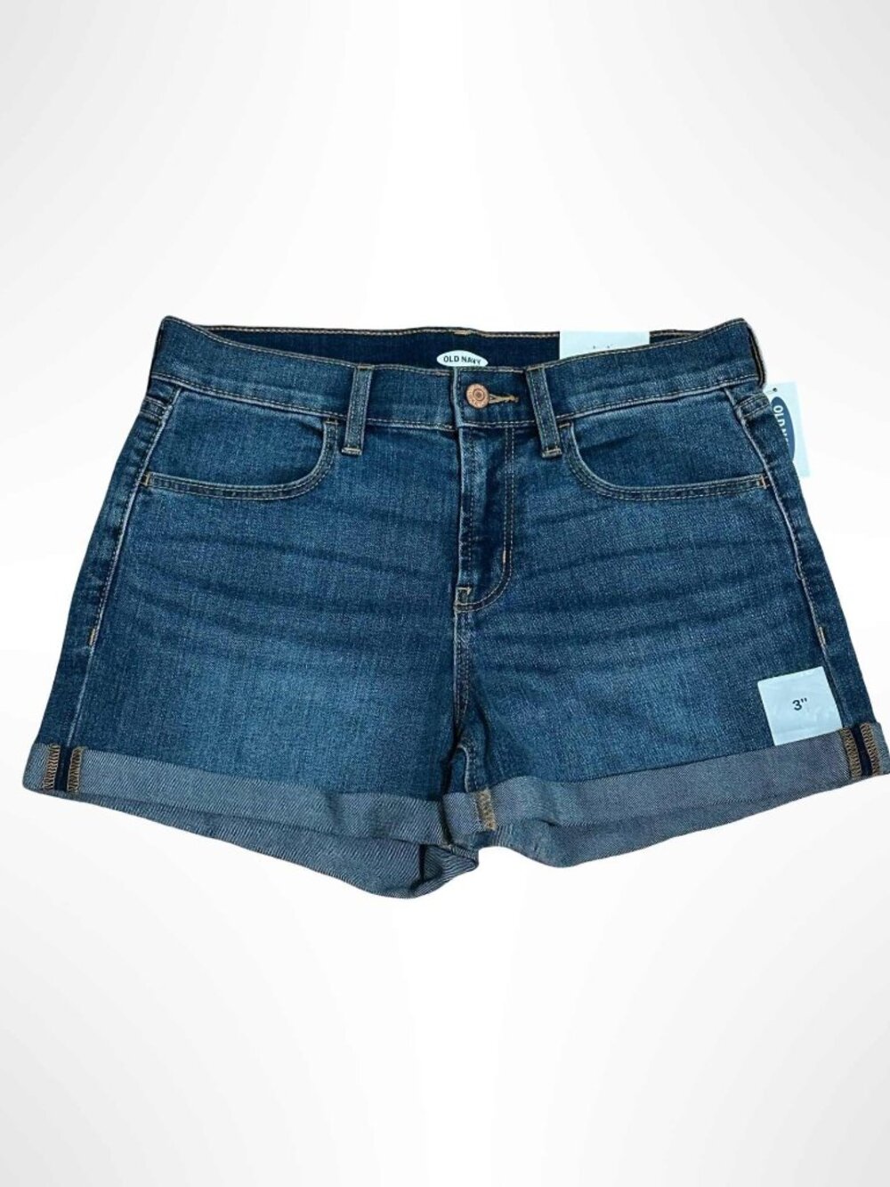 OLD NAVY 3" Cuffed Hem Denim Shorts Blue Size 4 NWT